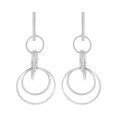 thumbnail image 2 of Aeravida Modern Intricate Linked Hoops of Sterling Silver Post Drop Dangle Earrings | Elegant Sterling Silver Dangle Earrings | Earrings for Women | Intricate Linked Hoops Dangle Earrings, 2 of 7