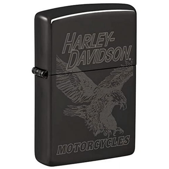 Zippo Harley-Davidson Fancy Fill High Polish Black Lighter - Elegant & Detailed