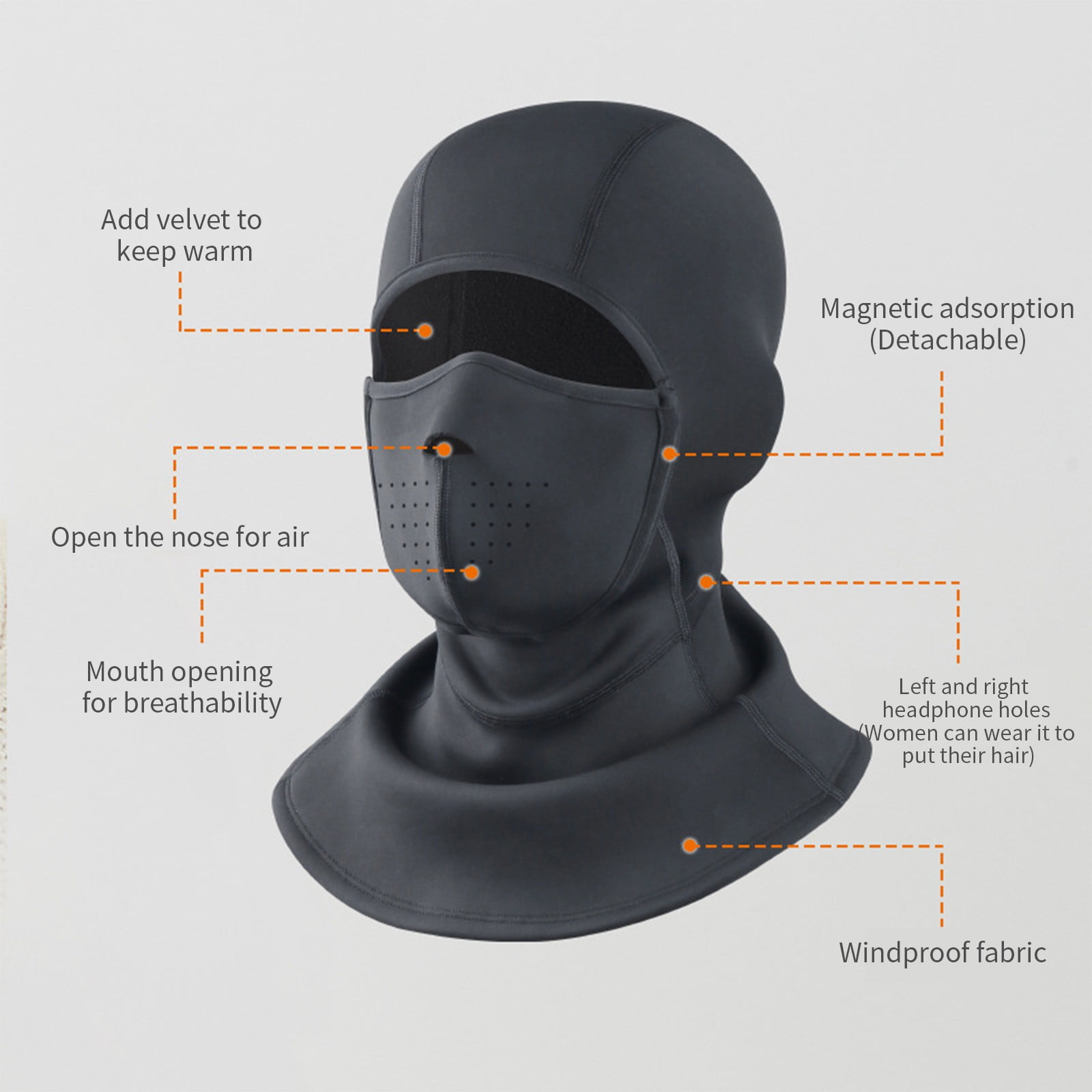 Steadline Magnetic Closure Winter Balaclava with Fleece Lining