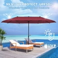 thumbnail image 5 of Bigleap 15ft Outdoor Patio Umbrella with Base Double Sided Garden Umbrella Rectangle Table Umbrella with Crank Handle Red, 5 of 6