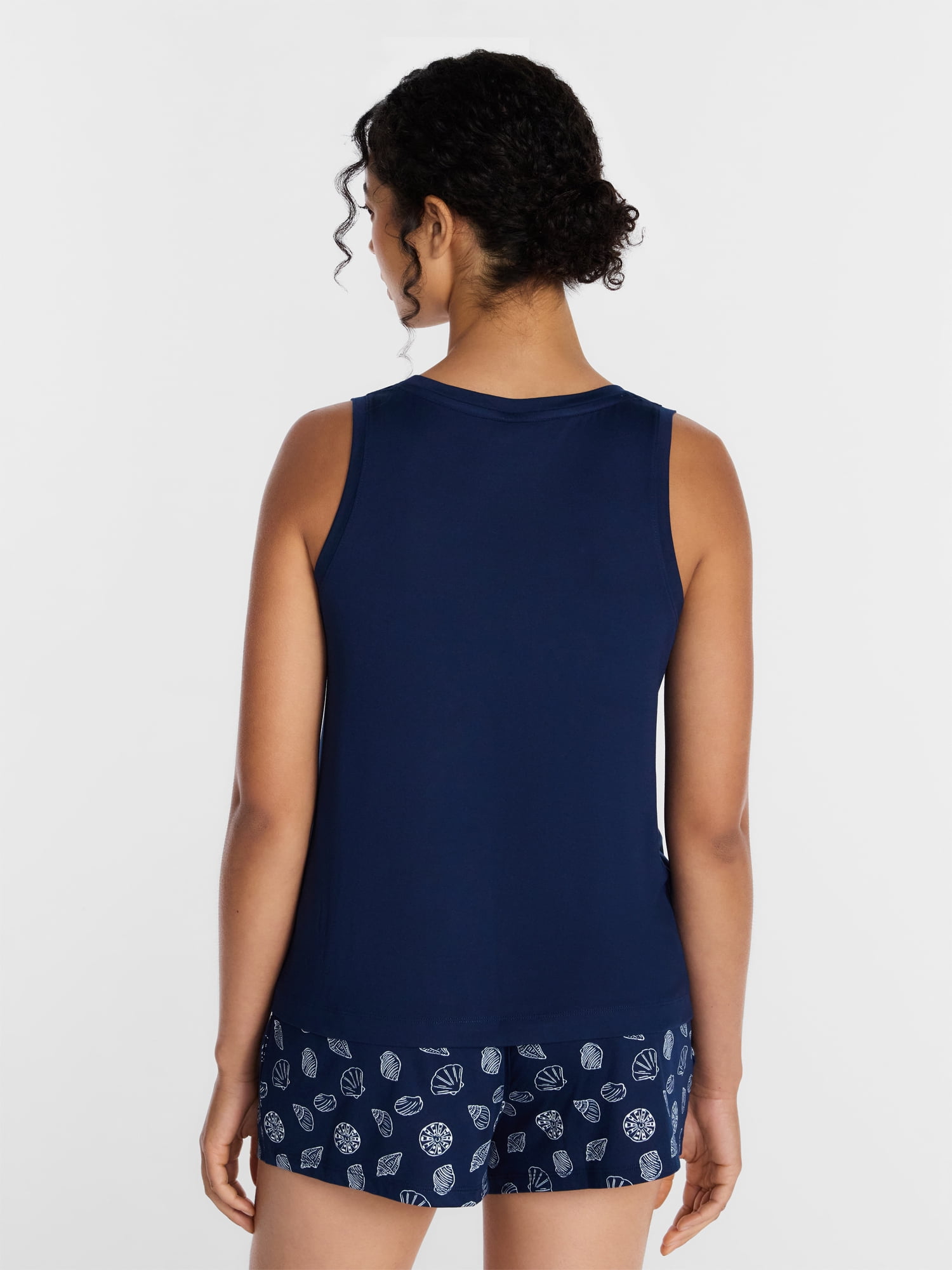 Joyspun Women's Tank Top and Shorts Pajama Set, 2-Piece, Sizes XS-3X
