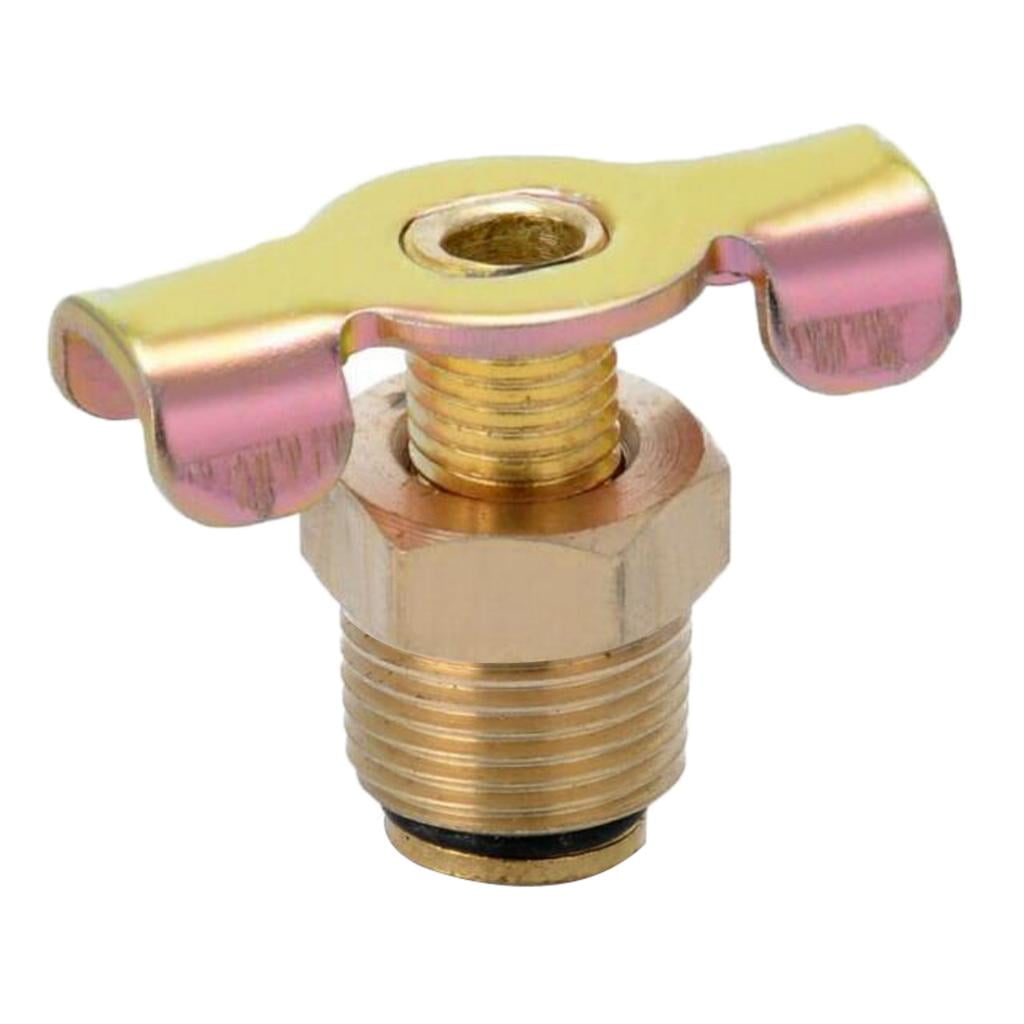 1/8" NPT Brass Back Seating Type Drain Pet Cock Valve Gas Air EnginesMotor DC102 