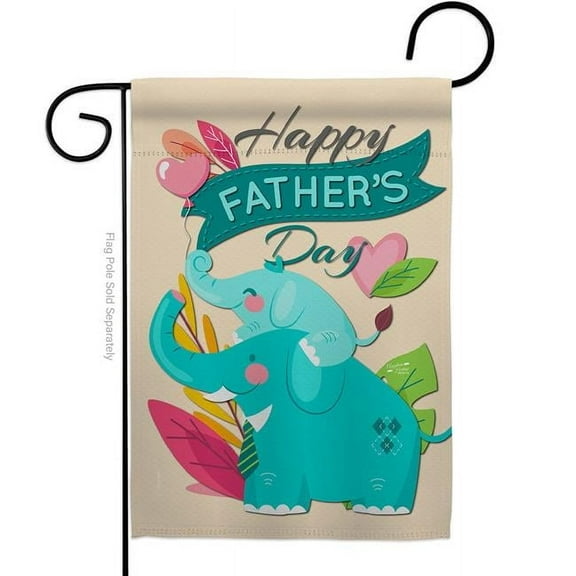 Angeleno Heritage G135351-BO Elephant Daddy Family Father Day 13 x 18.5 in. Double-Sided Decorative Vertical Garden Flags for House Decoration Banner Yard Gift