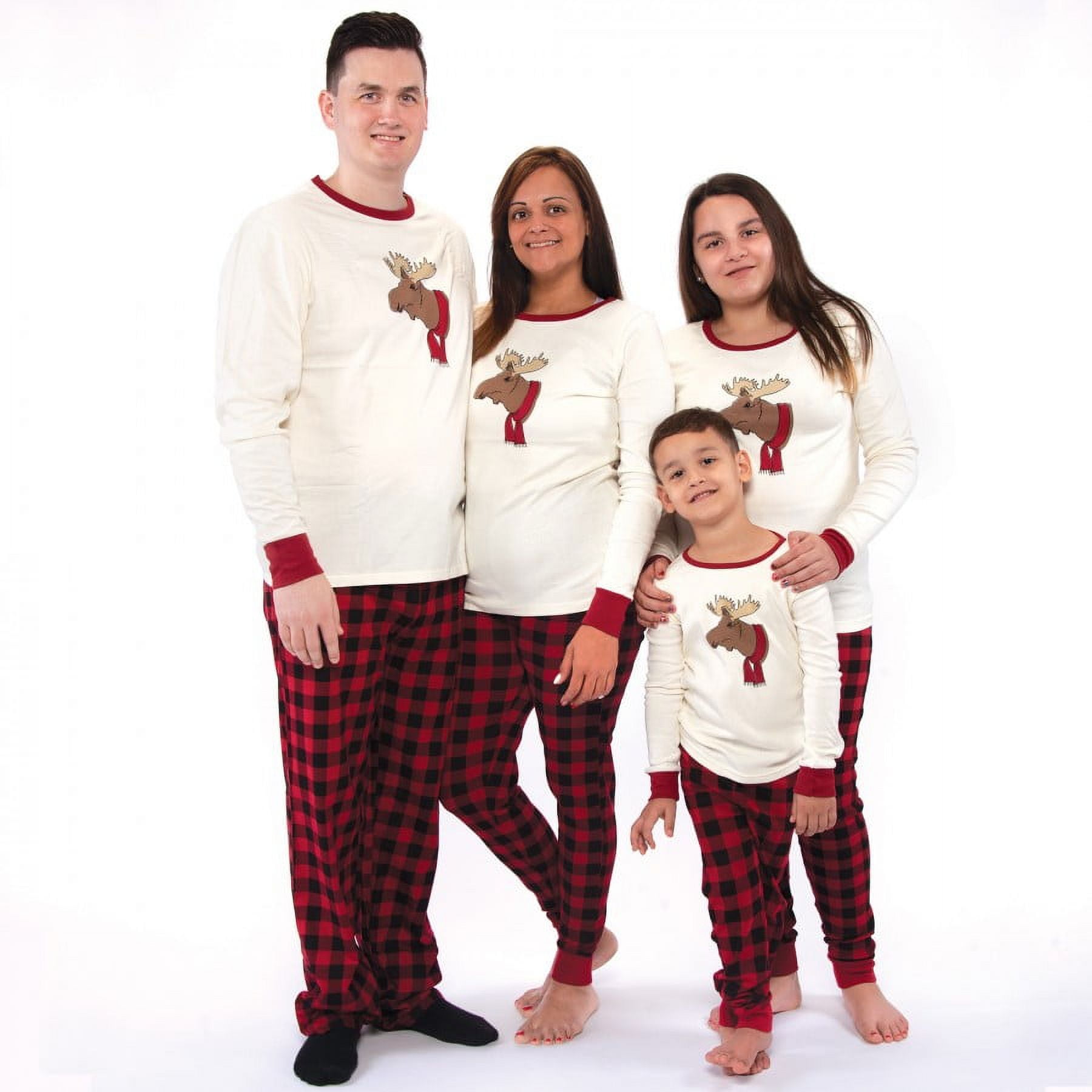 Touched by Nature Baby, Toddler and Kids Unisex Holiday Pajamas, Kids Moose, 12 Years