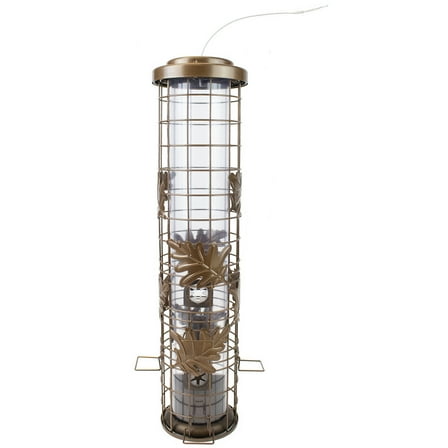 Perky-Pet Squirrel-Be-Gone Max Wild Bird Feeder with Flexports - 1.75 lb Capacity, Bronze