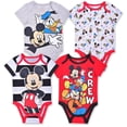 thumbnail image 1 of Mickey Mouse Mickey Mouse, Donald Duck and Goofy Boys 4 Pack Character Onesies, Infant, 1 of 9