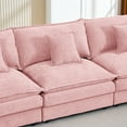 thumbnail image 4 of 130.7" Modular Sectional Sofa with Movable Ottoman, U-Shaped Couch with 2-Layer Seat Cushions, 4-Seater Comfy Cloud Couch for Living Room, Pink, 4 of 9