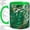 Green, variant on Tropical Leaf Accent Mug, 11oz Ceramic Coffee Cup for Plant Lovers