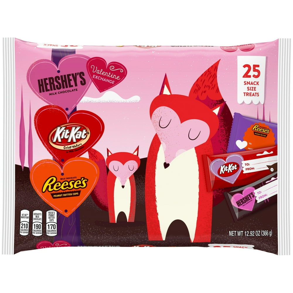 Hershey, Valentine Exchange Assorted Milk Chocolate Snack Size Candy