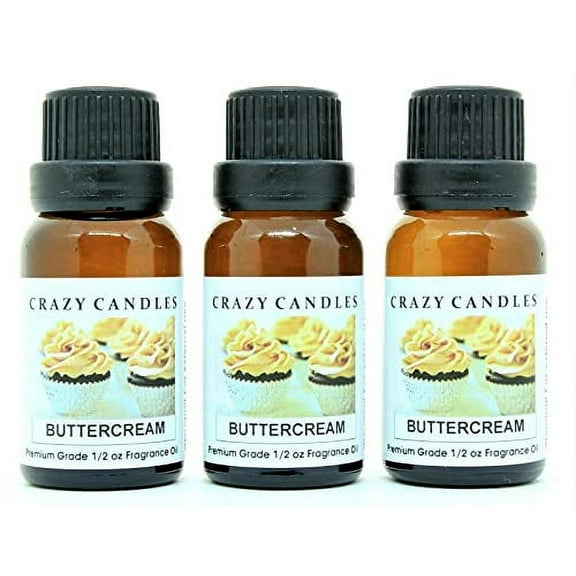 Buttercream 3 Bottles 1/2 Fl Oz Each (15ml) Premium Grade Scented Fragrance Oil By Crazy Candles