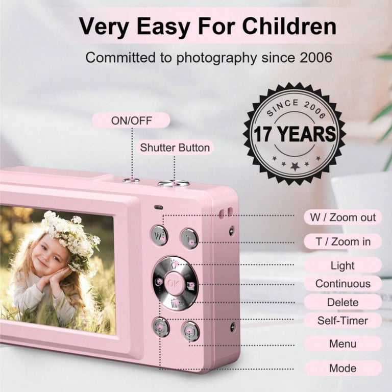 Digital Camera with 32G Micro SD Card, 1080P Kids Camera 44MP HD Photo Camera Compact Camera