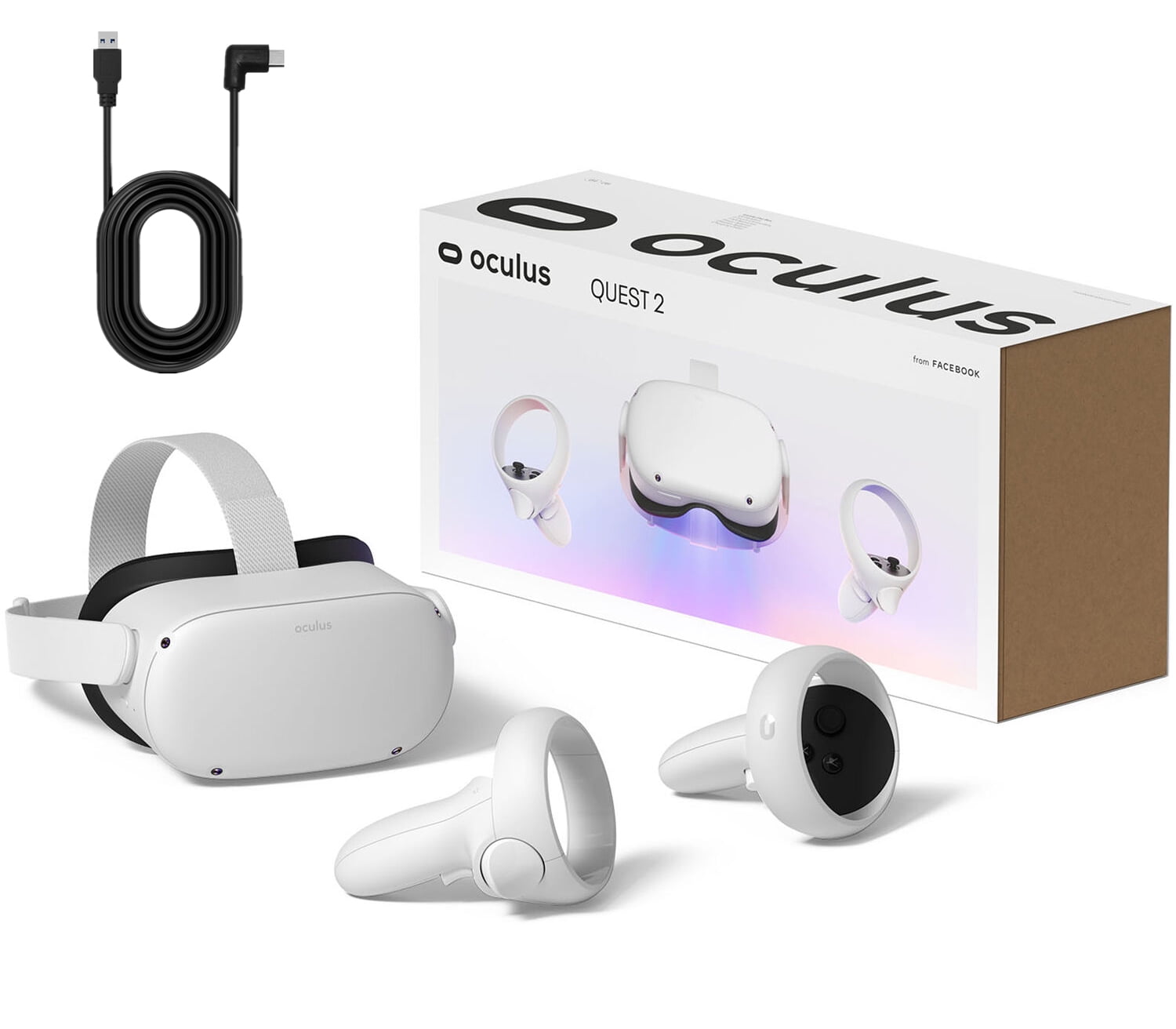 Træ Kro Højttaler Oculus Quest 2 - Advanced All-In-One Virtual Reality Gaming Headset -  White- 64GB Video - 15FT USB Type-C Link Cable - Walmart.com