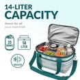 thumbnail image 2 of Cool Planet 14-Liter Premium Insulated Cooler Bag for Beach and Picnics, Green and White, 2 of 7