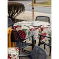 thumbnail image 5 of Outdoor Tablecloth with Umbrella Hole for Patio/Picnic/Party/Camping, 4th of July Waterproof Table Cloth Square Cover Washable, Independence Day American Star Floral Vintage (60"x 60"), 5 of 9
