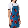 thumbnail image 4 of Yiaed Colorful Ladybird Print Kitchen Apron with Hand Wipe Pockets,Big Pocket,Aprons for Women with Pockets, Waterproof for Cooking Baking, 4 of 7
