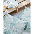 thumbnail image 2 of Pack of 2 Outdoor Pillow Covers, Indian Mandala Flower Pattern Waterproof Square Throw Pillowcase Cushion Decorative Pillow Covers for Couch Patio Tent, 18x18 in, 2 of 6