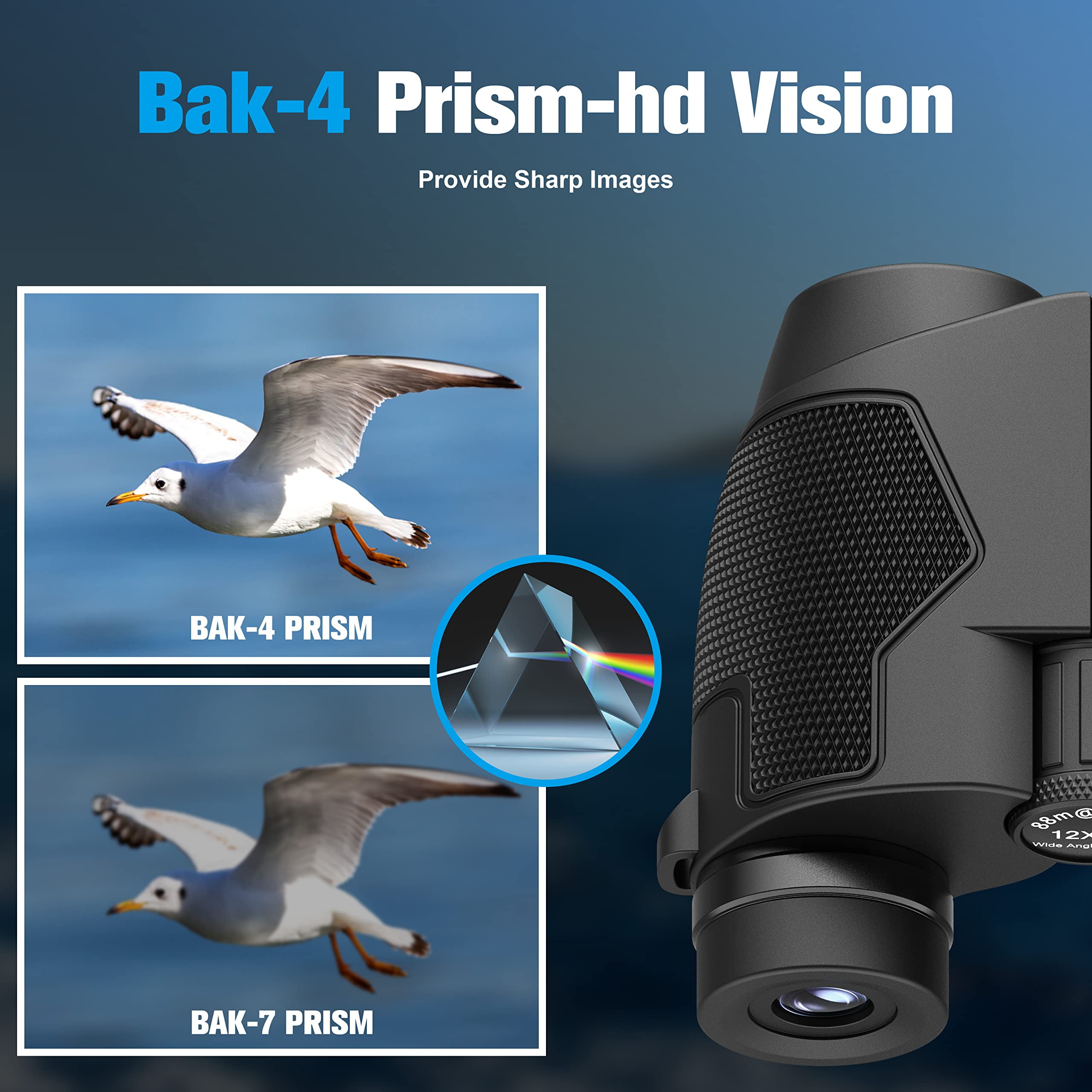 Binoculars 12x25 for Adults and Kids Low Light Vision Binoculars Compact Binocular Large Eyepiece Waterproof Binocular Wide Field of View for Bird Watching,Hiking,Hunting,Concert with Carrying Bag
