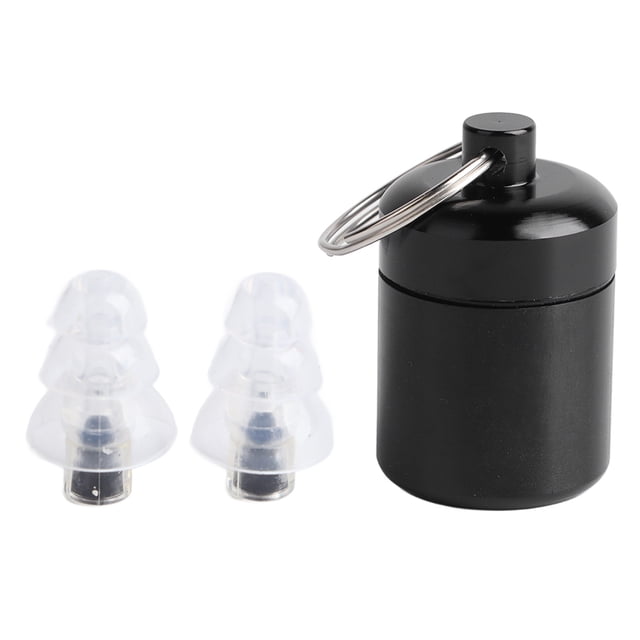 par de tapones para los oídos de silicona líquida con filtro para música, protección auditiva con reducción de ruido negra para conciertos de música