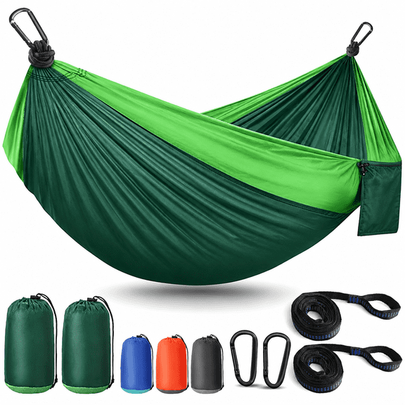 Mit Green Lightweight Portable Parachute Nylon Camping Hammock For Outdoor Travel Beach Hiking
