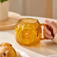 thumbnail image 5 of Pumpkin Shaped Glass Mug, Halloween Drinking Mug for Autumn and Home Decor, Fall Harvest Beverage Mug for Coffee, Tea, Juice Clear, 5 of 6