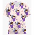 thumbnail image 2 of Camiseta de uniforme de trabajo de enfermera Camiseta de uniforme de trabajo de mujer Camiseta de manga corta con cuello en V Estampado de Toy Story de Disney Bolsillo de manga corta, 2 of 5