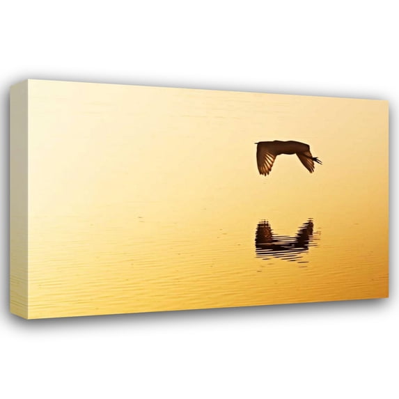 Alan Hausenflock 18x13 Gallery Wrapped Canvas Wall Art Titled - Egrets in the Sunrise III