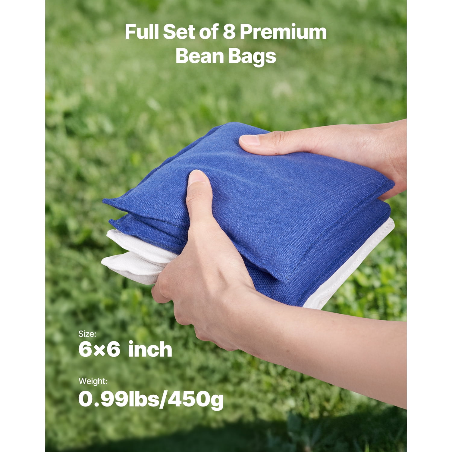 KFFKFF Portable Cornhole Set, 3x2 ft Toss Game Boards, Weather-Resistant Aluminum Design for Indoor and Outdoor Use, Foldable with 8 Bean Bags, Ideal for Backyard, Beach, and Camping Fun