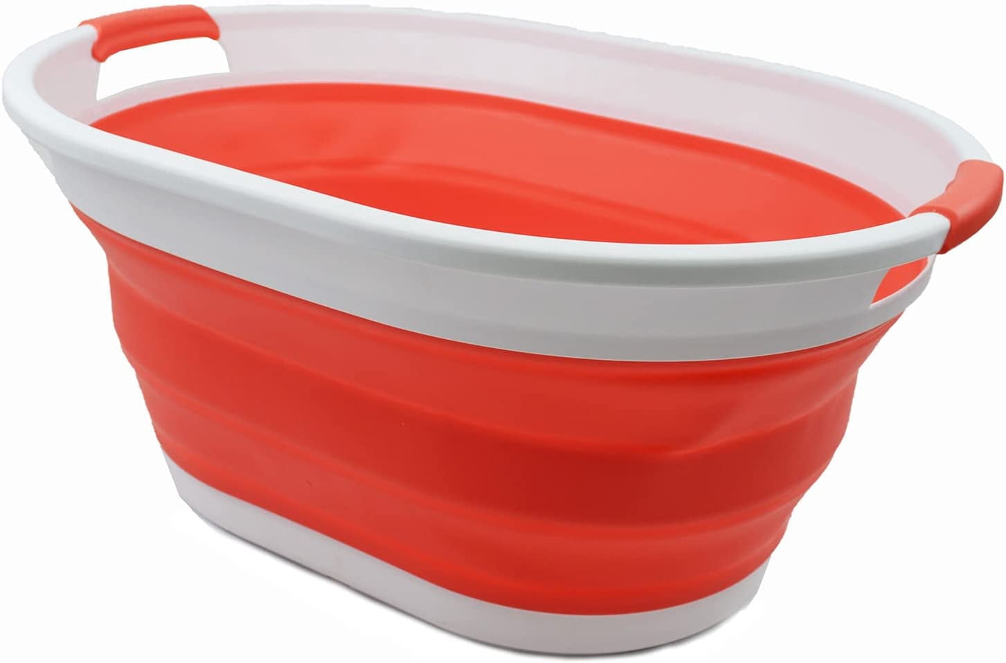 SAMMART 32L (8.4 gallon) Collapsible Plastic Laundry Basket - Foldable Pop Up Storage Container / Organizer - Portable Washing Tub - ater Capacity: 24L