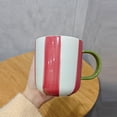 thumbnail image 4 of Juego de 3 Tazas de cerámicas con franjas color amarillo, verde y rojo, 450 ml, 4 of 10