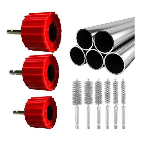 Limpiador Tuberías Metal, Accesorio Taladro para Limpiar Tuberías, Herramientas para Tuberías Cobre, Juego Herramientas para Limpieza Tuberías, Juego 3 Limpiadores Tuberías