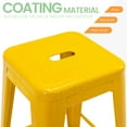 thumbnail image 6 of 24 Inch Metal Bar Stools Set of 2, Stackable Backless Industrial Stools for Indoor Outdoor Kitchen Dining Patio Garden Classroom (Yellow), 6 of 10