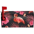 thumbnail image 2 of Flamingo with Tropical Palm Leaves and Hibiscus Flower Mailbox Cover Magnetic Mailbox Wraps Post Box Cover Décor 21x18 in, 2 of 6