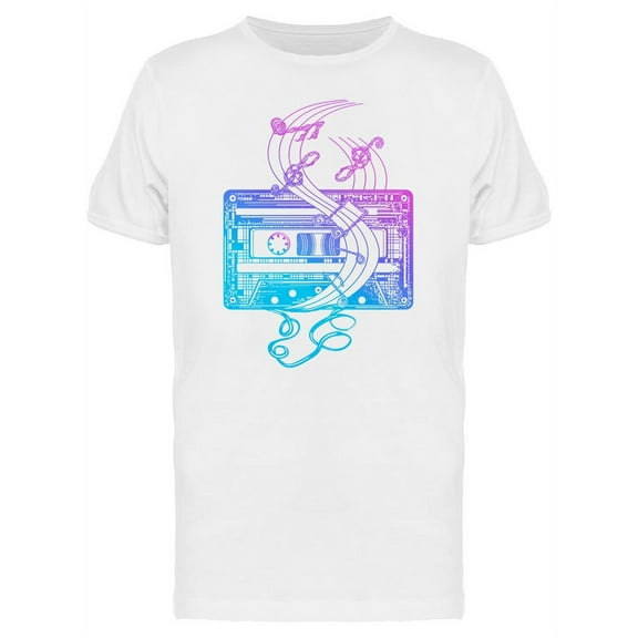 Cassette And Music Notes T-Shirt Men -Image by Shutterstock, Male Large