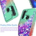 thumbnail image 4 of Samsung Galaxy A21 Phone Case, Liquid Floating Glitter Quicksand Bling with Spot Diamond Cover - Green/Red, 4 of 6
