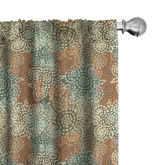 Ambesonne Vintage Curtains, Grunge Flowers, Pair of 28"x95", Multicolor