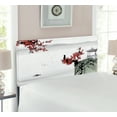 thumbnail image 2 of East Headboard, River Scenery Cherry Blossoms Boat Cultural Hints View, Upholstered Decorative Metal Bed Headboard with Memory Foam, Twin Size, Ruby Grey, by Ambesonne, 2 of 4