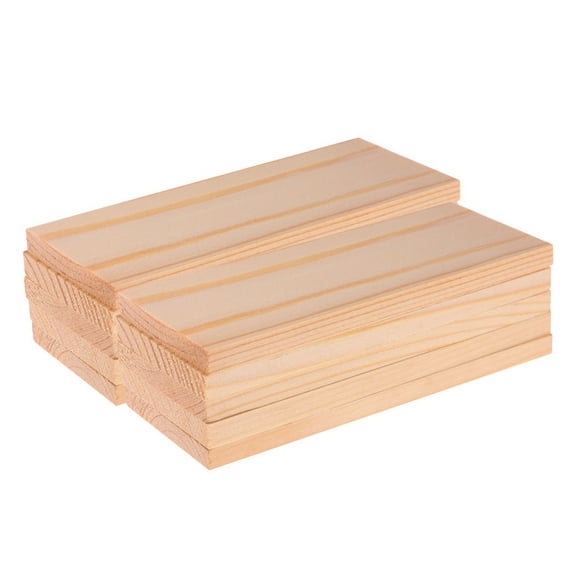 Clispeed 10Pcs Rectangular Wood Boards Unfinished Khaki Craft Panels for Model Making