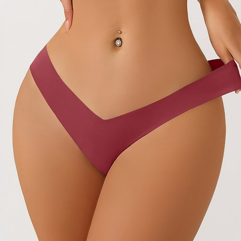 Qcmgmg Women Underwear on Clearance Soft Low Rise G String Thong Sexy No  Show String Panties for Women Plus Size Hot Pink XL
