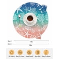 thumbnail image 6 of 15 Inch Round Placemats Set of 4, Blue Teal Pink Ombre Coastal Non Slip Heat Insulation PP Table Mats, Nautical Beach Starfish Coral Summer Washable Place Mats for Kitchen Dining Party Table Decor, 6 of 7