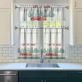 thumbnail image 2 of 3-Piece Christmas Kitchen Curtain Set - Ruffled Valance and Tier Curtains with Rod Pocket, Fresh Winter Pattern for Farmhouse Kitchen Windows Decor, 54"x14" + 27.5"x36"x5, 2 of 5