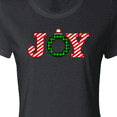 thumbnail image 4 of Inktastic Joy Christmas Ornament with Candy Cane Stripes Women's T-Shirt, 4 of 5