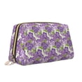 thumbnail image 2 of Gaeub Violets Flowers Printed Travel Cosmetic Bag,Makeup Bag, Large Capacity Toiletry Bag for Women, Portable Pouch Make Up Organizer with Zipper and Divider, 2 of 8