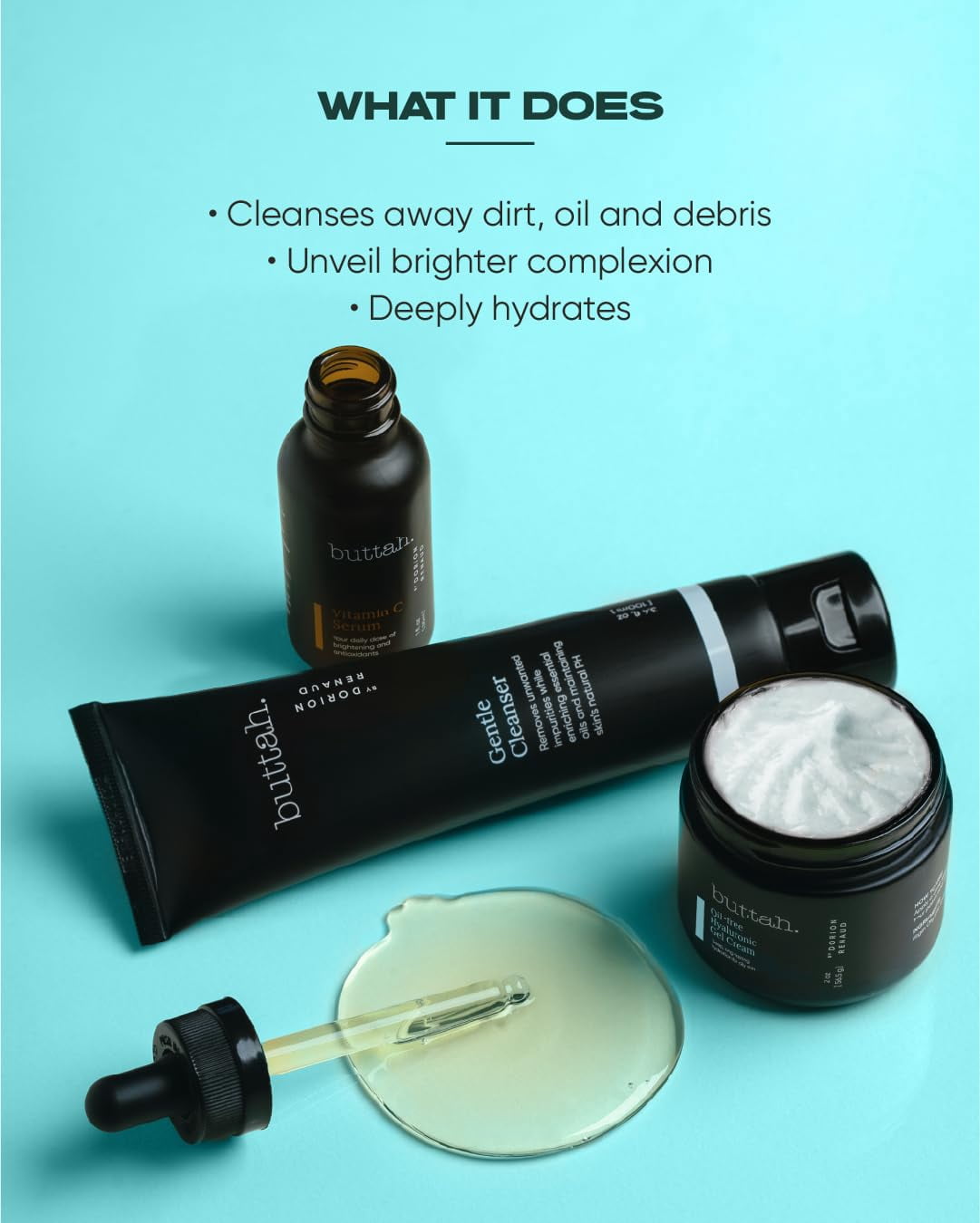 Buttah Skin Complete Skincare Kit – Cleanser, Vitamin C Serum & Gel Cream