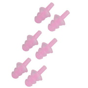 Dving Swimming Silicone Water Resistance Ear Protector Earplugs Pink 3 Pairs