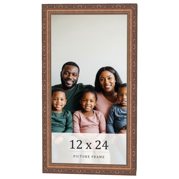 12x24 Frame Gold Solid Wood Picture Frame Width 1.25 Inches | Interior Frame Depth 0.375 Inches |
