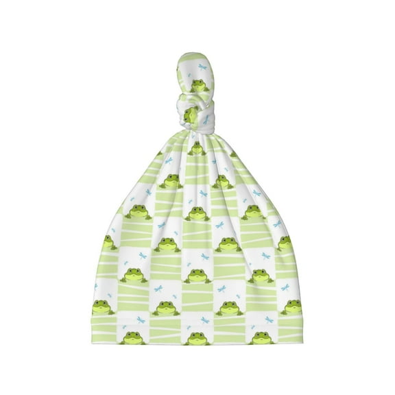 Picia Frogs and Dragonflies Printed Preemie Hats for Baby Girls Cotton Premature Knot Hats Newborn Hospital Cap Warm Knot Beanie Nicu for Preemie Girls and Boys