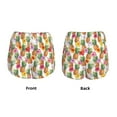 thumbnail image 6 of Uemuo Hawaiian Pineapples And Hibiscus Flowers Pattern Women's Athletic Shorts High Waisted Running Shorts with Liner Pockets Gym Elastic Workout Shorts-Medium, 6 of 9