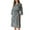 Grey, variant on Women's Waffle Knit Robe Tropical Vacation Holiday Bath Hotel Knee Length Kimono Robe Palm Tree Printed Bathrobe Lightweight V Neck Short Sleeve SPA Hot Tub Green X-Large-XX-Large