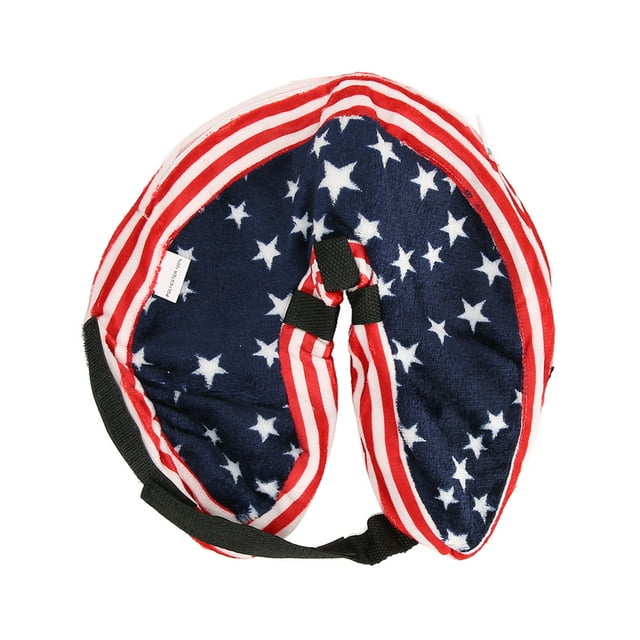 Dog Cone, Adjustable Shoulder Strap Buckle Soft Convenient Promote Wound Recovery Inflatable PVC Lining Pet Recovery Collar For Dogs Camo Hook And Hoop Fasteners,Blue USA Flag