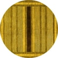 thumbnail image 1 of Ahgly Company Indoor Round Abstract Yellow Contemporary Area Rugs, 4' Round, 1 of 4